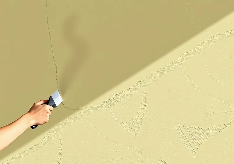 Application d'un enduit décoratif à la lisseuse sur un mur